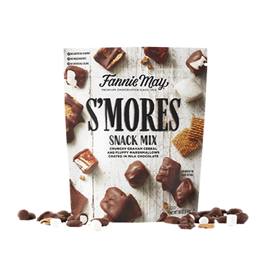 Fannie May perfects the American classic s' ; more by combining crunchy grahams and fluffy marshmallows coated in our smooth milk chocolate. Great for any snacking occasion.